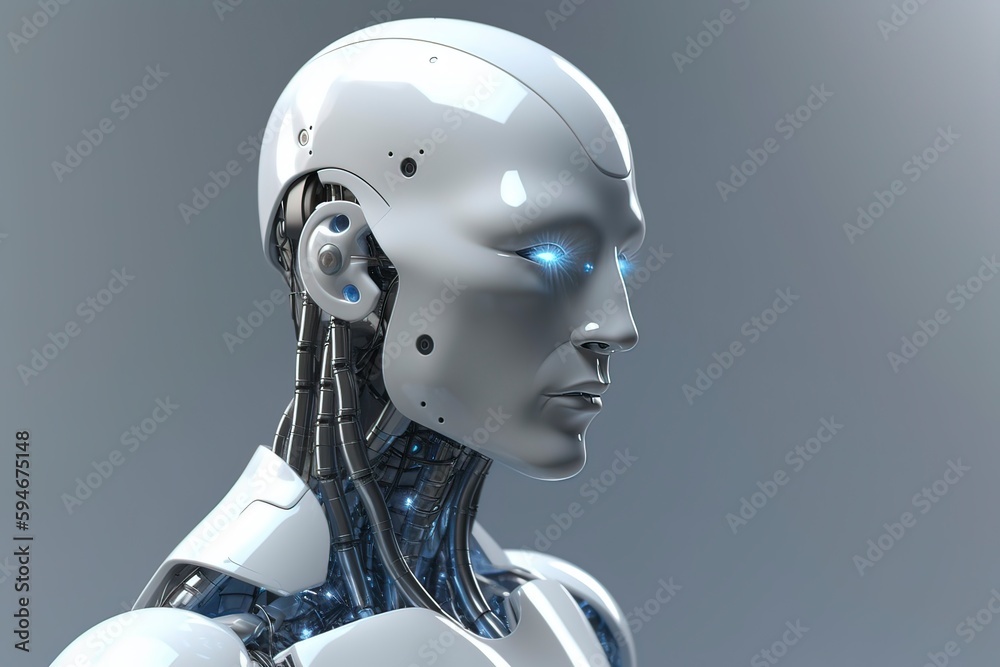 Close-up of artificial intelligence robots,. AI technology generated image Close-up of artificial intelligence robots,. AI technology generated image