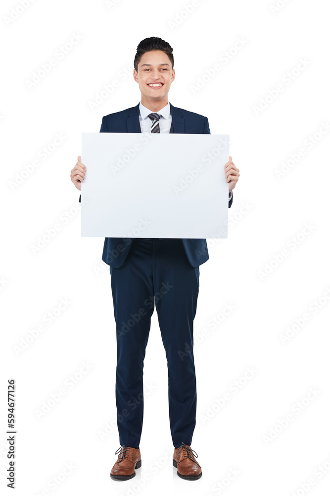 Happy portrait, business man and placard mockup isolated on a transparent, png background. Corporate male worker show banner, poster or billboard for advertising promotion, deal or announcement Happy portrait, business man and placard mockup isolated on a transparent, png background. Corporate male worker show banner, poster or billboard for advertising promotion, deal or announcement