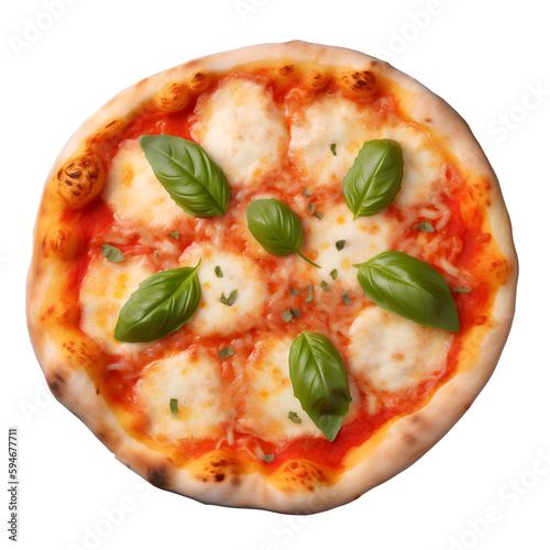 pizza margherita, isolated, transparent background