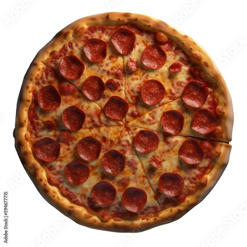 pepperoni pizza, isolated, transparent background