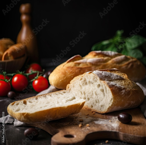 Appetizing cutting of ciabatta