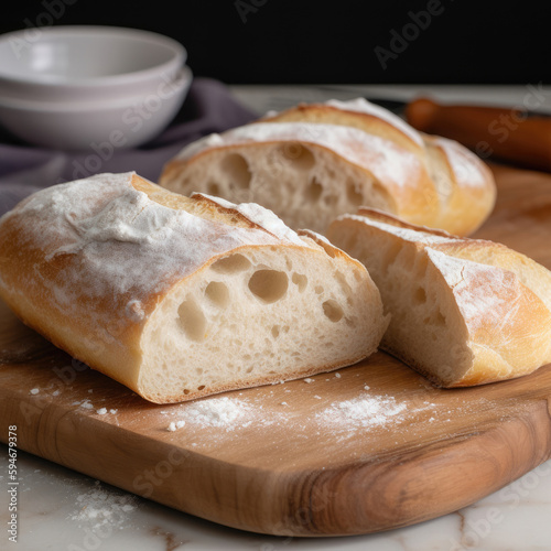 Ciabatta bread slices