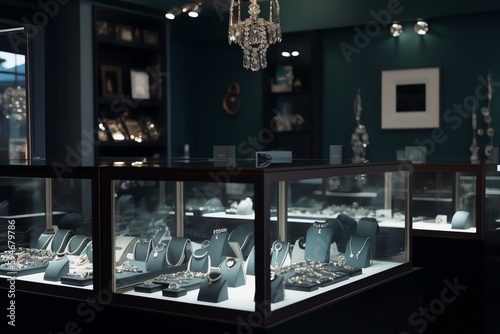 Modern Jewelry Store With Mens And Womens Accessories. Generative AI