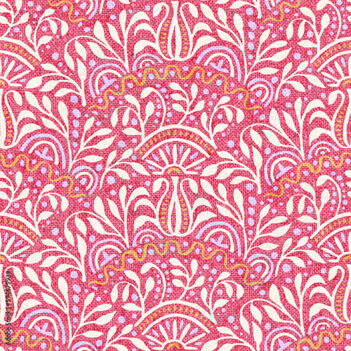 Seamless bohemian pattern. Grunge vintage texture. Vector illustration.