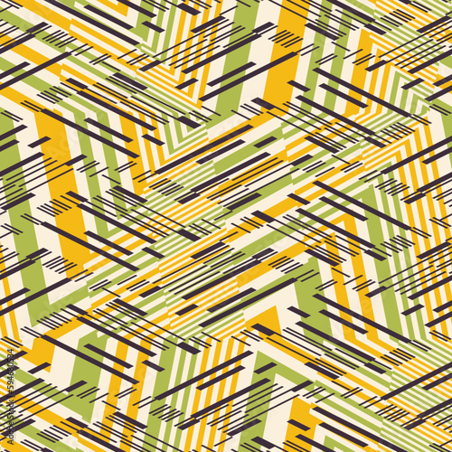 Multicolor Glitch Effect Textured Zigzag Pattern