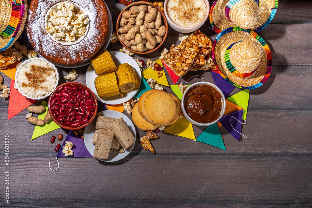 Traditional Festa Junina Summer Festival Carnival Food. Traditional ...