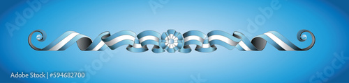 Bandera argentina filete porteño como guirnaldas con escarapela para usar en carteles volantes o panfletos photo