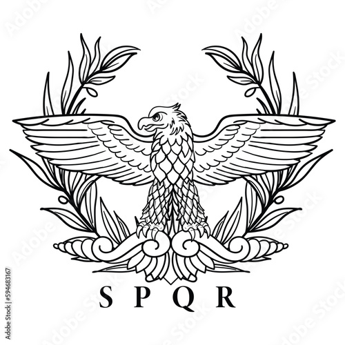 Roman Eagle with the inscription SPQR photo