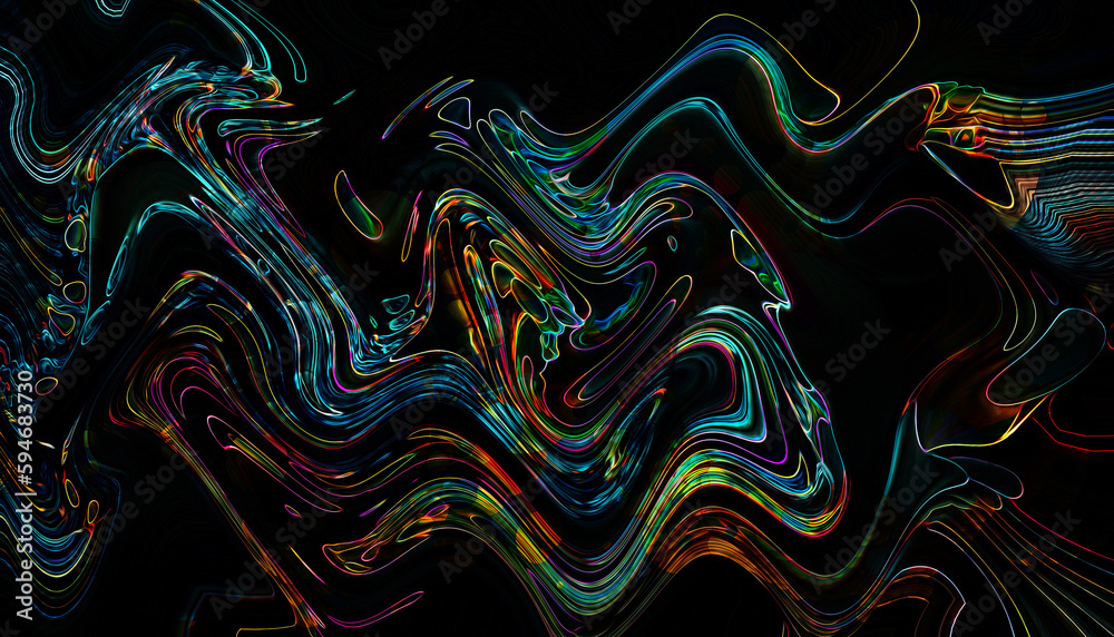 Obraz premium colorful wave glowing edges abstract background