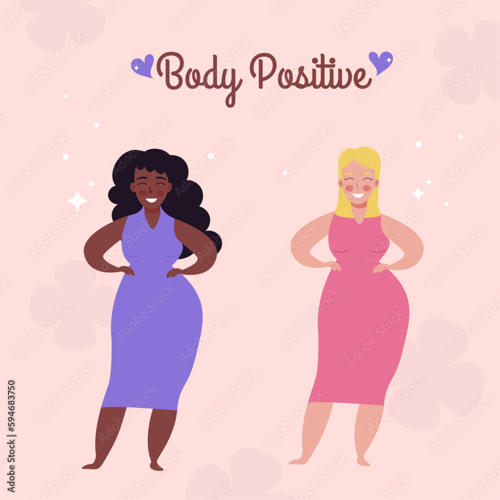 Different nationalities of overweight women. Body positive Different nationalities of overweight women. Body positive