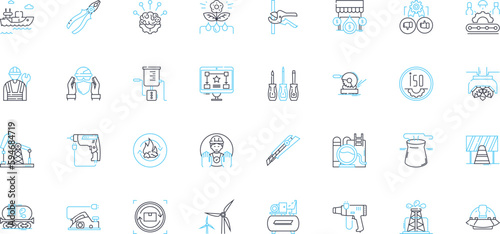 Natural language processing linear icons set. Analysis, Artificial intelligence, Automation, Chatbots, Classification, Comprehension, Contextualization line vector and concept signs. Corpora,Dialogue