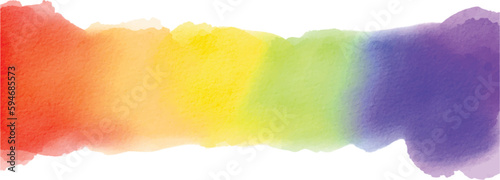 Rainbow  flag watercolor background.LGBT  Pride month texture concept. vector