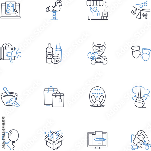 Personalized industry line icons collection. Customization, Personalization, Tailored, Bespoke, Custom, Individualized, Made-to-order vector and linear illustration. Personal,Unique,Custom-made
