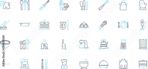 Cuisine Culinary linear icons set. Spice, Flavor, Ingredient, Recipe, Dish, Heat, Savory line vector and concept signs. Sweet,Umami,Texture outline illustrations