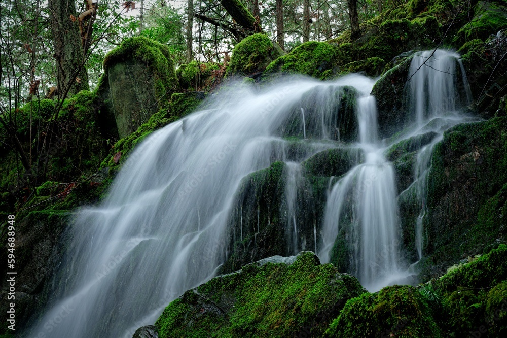 Winter waterfall on Mountain Road, Salt Spring Island, BC, Canada Winter waterfall on Mountain Road, Salt Spring Island, BC, Canada