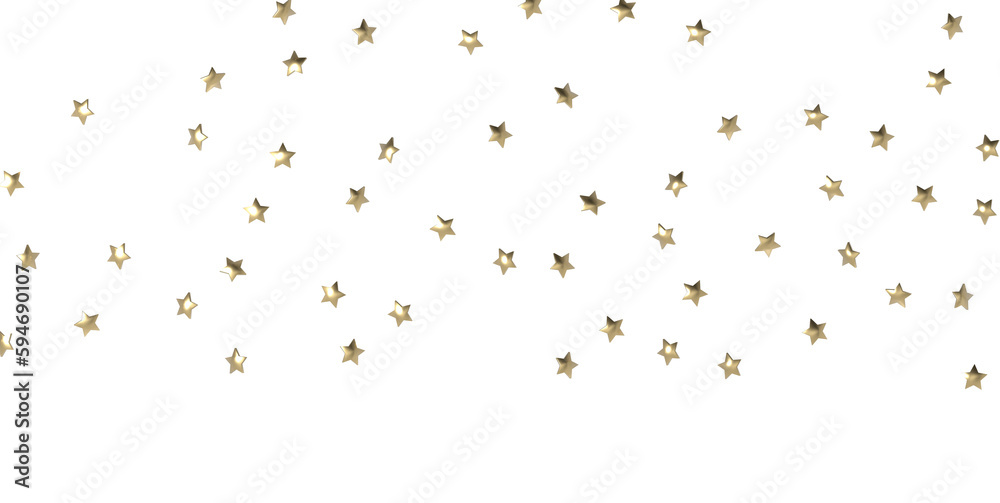 Banner with golden decoration. Festive border with falling glitter dust and stars. PNG Banner with golden decoration. Festive border with falling glitter dust and stars. PNG