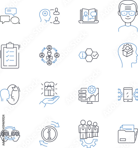 Corporate bonds line icons collection. Yield, Coupon, Market, Issuer, Spread, Rating, Maturity vector and linear illustration. Liquidity,Risk,Credit outline signs set