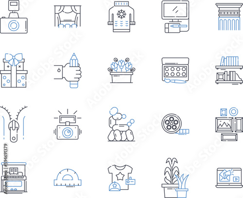 Talented brains line icons collection. Prodigy, Genius, Savant, Brainiac, Intellectual, Gifted, Bright vector and linear illustration. Quick-witted,Sharp,Intelligent outline signs set photo