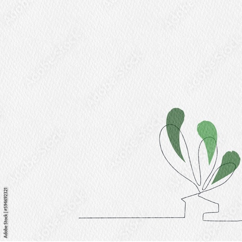 Minimalist elephant ear plant in small pot 