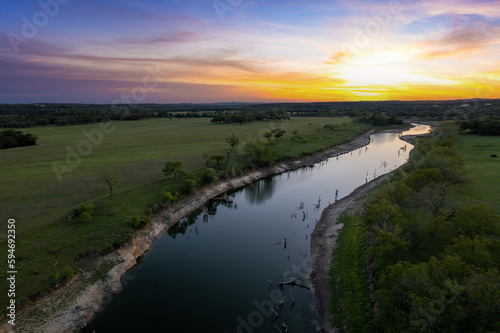 a river at sunset