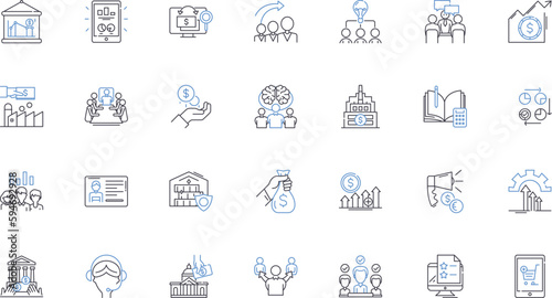 Firm infrastructure line icons collection. System, Process, Structure, Organization, Foundation, Design, Management vector and linear illustration. Strategy,Resource,Efficiency outline signs set