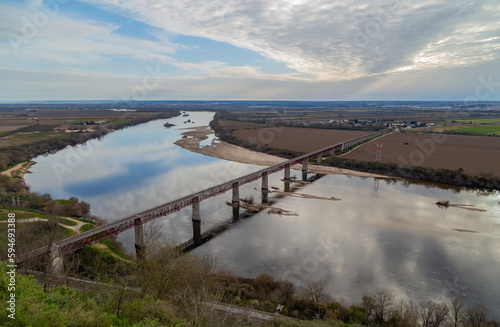 Santarem, Portugal. Ponte Dom Luis I Bridge photo