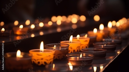 Celebrating Diversity: World Religion Day Concept - Many Burning Candles