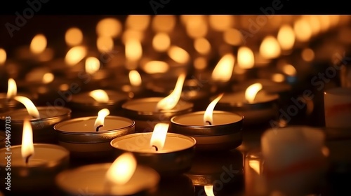 Celebrating Diversity: World Religion Day Concept - Many Burning Candles