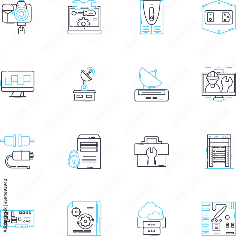 Information devices linear icons set. Smartph, Laptop, Tablet, Desktop, Smartwatch, E-reader, Gaming console line vector and concept signs. Virtual assistant,Camera,Smart home device outline Information devices linear icons set. Smartph, Laptop, Tablet, Desktop, Smartwatch, E-reader, Gaming console line vector and concept signs. Virtual assistant,Camera,Smart home device outline
