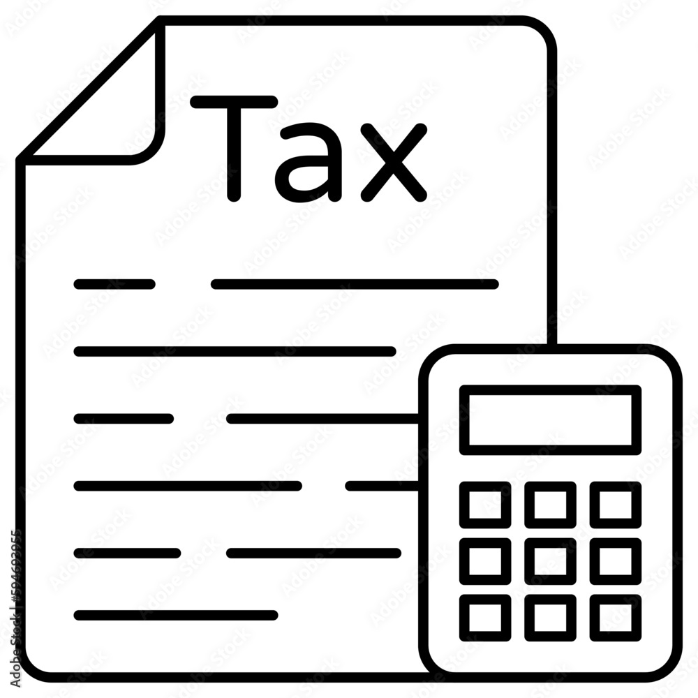 Modern design icon of tax paper Modern design icon of tax paper