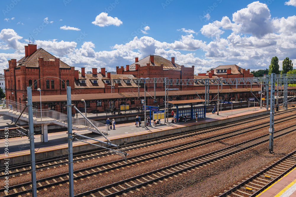View on a railway station in Skierniewice, Poland