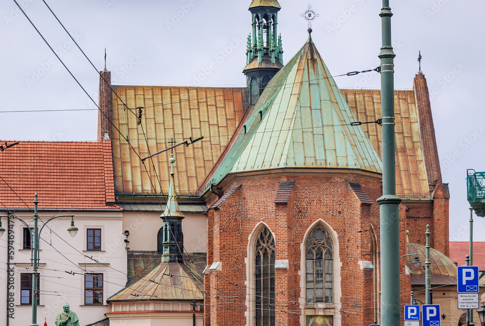 Obraz premium St Francis of Assisi Church in Old Town, historic part of Krakow, Poland