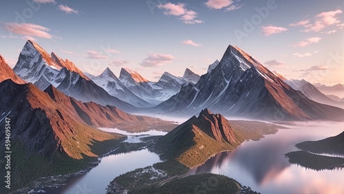 Mountain landscape, generative AI