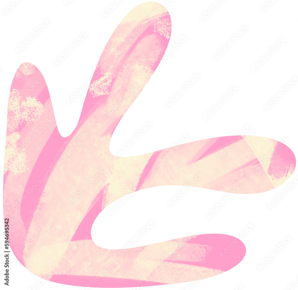 Pink and beige decorative element. Modern abstract shape. Hand drawn png element isolated on transparent background.