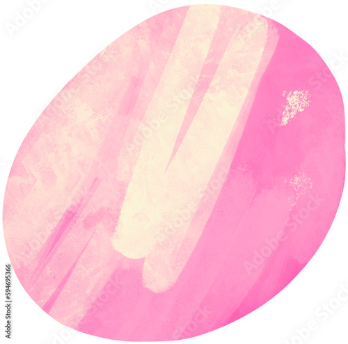 Milky and pink decorative element. Modern abstract round shape. Hand drawn png element isolated on transparent background.