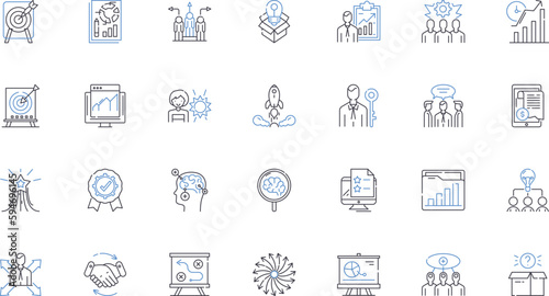 Blueprint outlining line icons collection. Plan, Sketch, Draft, Design, Outline, Diagram, Map vector and linear illustration. Chart,Blueprint,Roadmap outline signs set