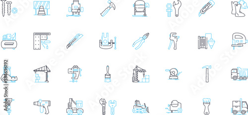 Creation linear icons set. Genesis, Beginning, Inception, Formation, Origin, Birth, Evolution line vector and concept signs. Development,Configuration,Embodiment outline illustrations