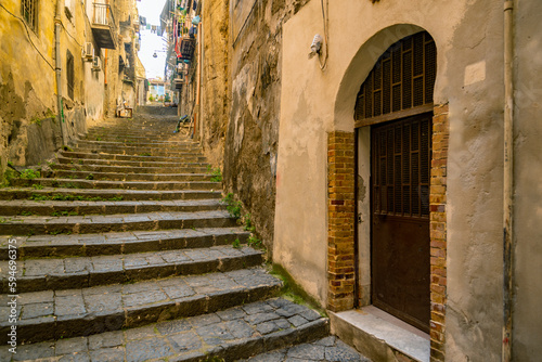 City of Naples in Italy. View of the Santa Lucia  Pallonetto districts.