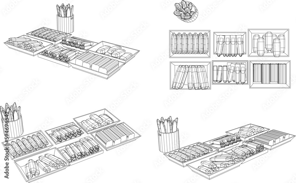 Vector illustration sketch of bread for sale in shop window