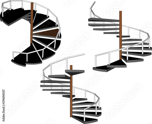 Swirl ladder illustration vector sketch