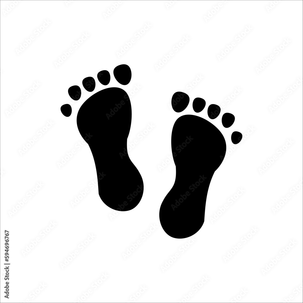 Foot print icon. foot step icon for web and design. Vector illustration bare foot symbol on white background. Foot print icon. foot step icon for web and design. Vector illustration bare foot symbol on white background.