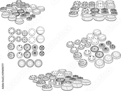 Vector illustration sketch of bread for sale in shop window