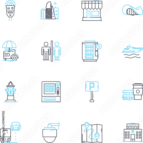 Connected world linear icons set. Nerking, Globalization, Collaboration, Interconnectedness, Digitization, Interactivity, Integration line vector and concept signs. Mobilization,Technological
