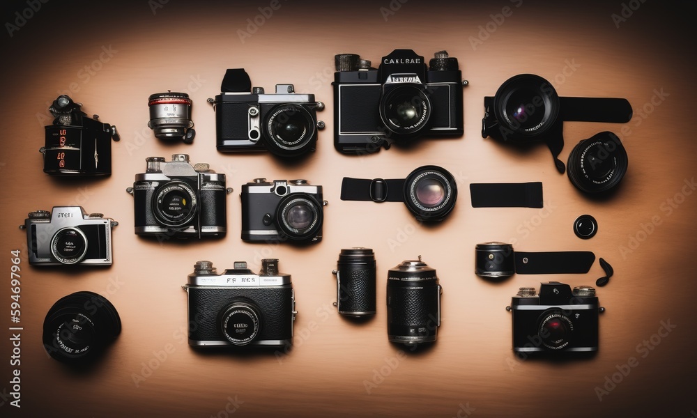 Fototapeta premium set of vintage cameras