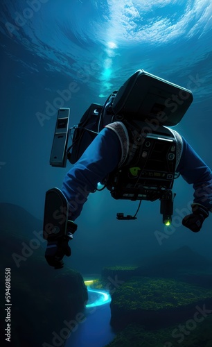 scuba diver in action made using Generative AI Technology.