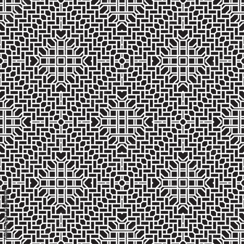 Vector seamless models. Modern stylish texture. Composition from regularly repeating geometrical element. Monochrome, simple. Vector illustrations.