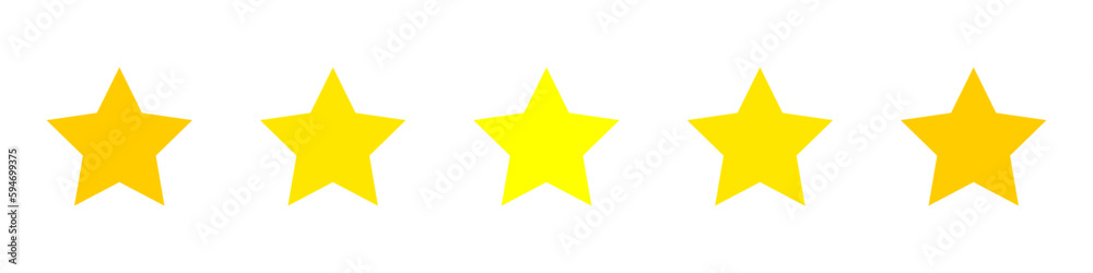 5 Star rating. Stars icon for apps and websites. Vector isolated on white background. 5 Star rating. Stars icon for apps and websites. Vector isolated on white background.