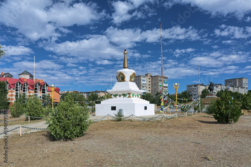 Elista, Russia. Stupa of enlightenment, also known as stupa of reconciliation or stupa of consensus and harmony. photo