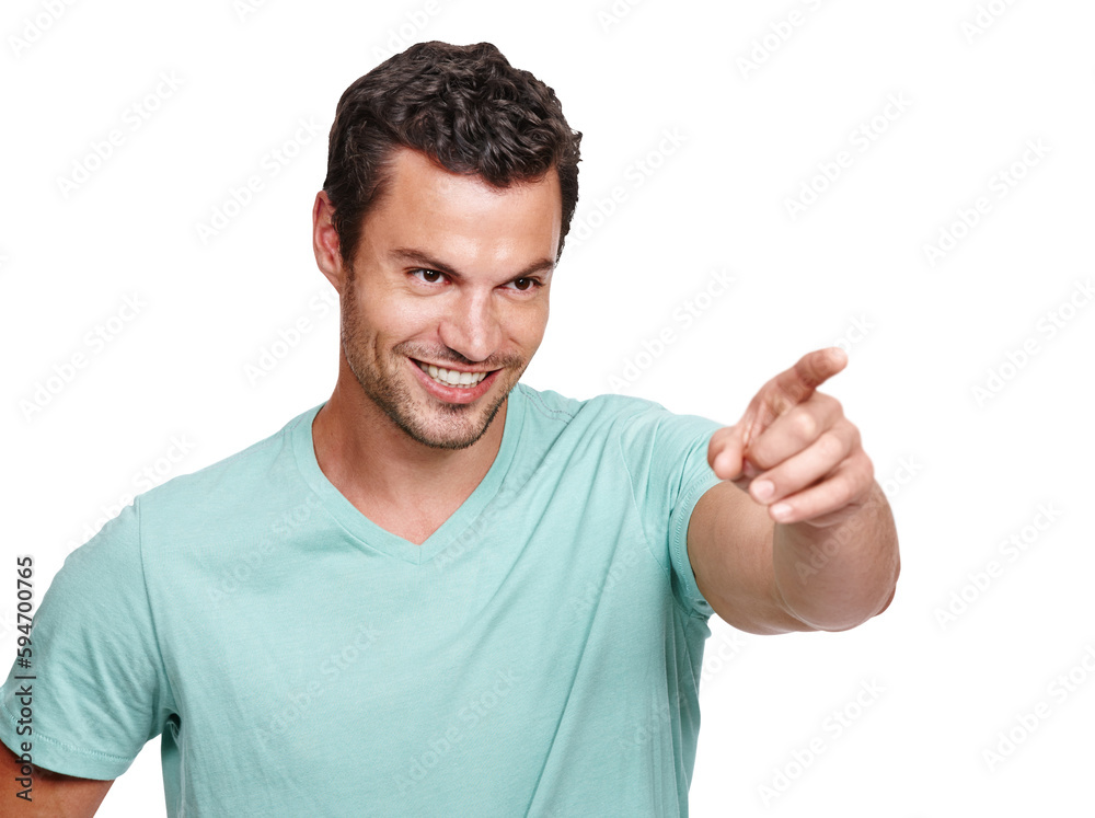 Happy, smile and man pointing his finger to show a choice, selection vote or direction. Happiness, excited and male model with a point hand gesture to choose isolated by a transparent png background. Happy, smile and man pointing his finger to show a choice, selection vote or direction. Happiness, excited and male model with a point hand gesture to choose isolated by a transparent png background.