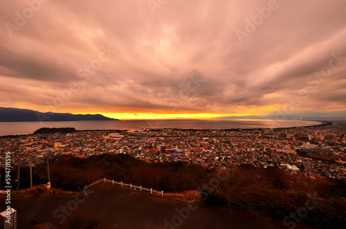 静岡県沼津港の夕景